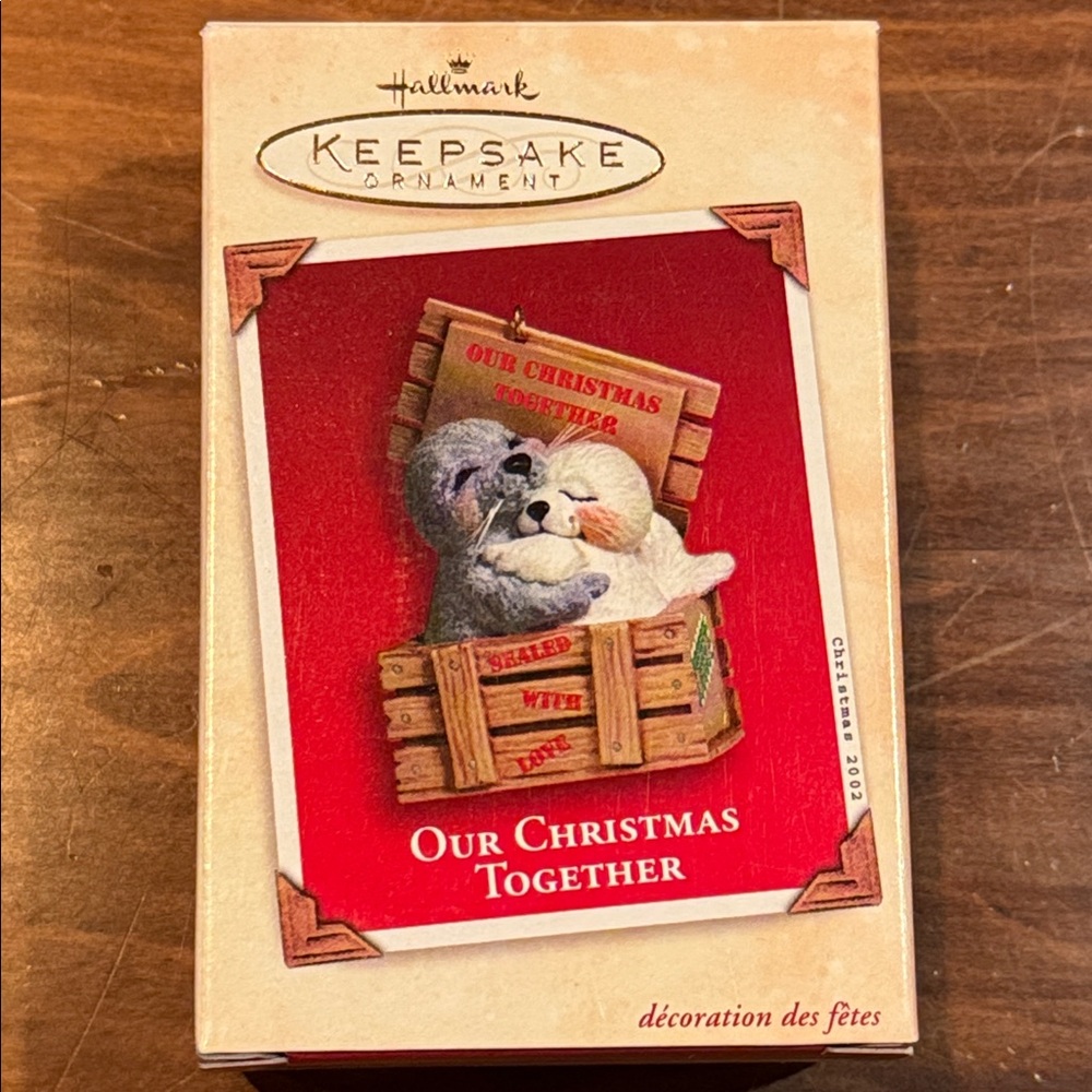 Hallmark Keepsake Christmas OUR CHRISTMAS TOGETHER Ornament 2002 Sea Otters HUG